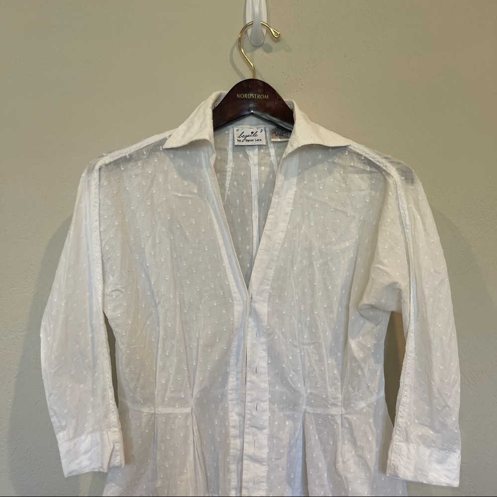 White winched waist blouse